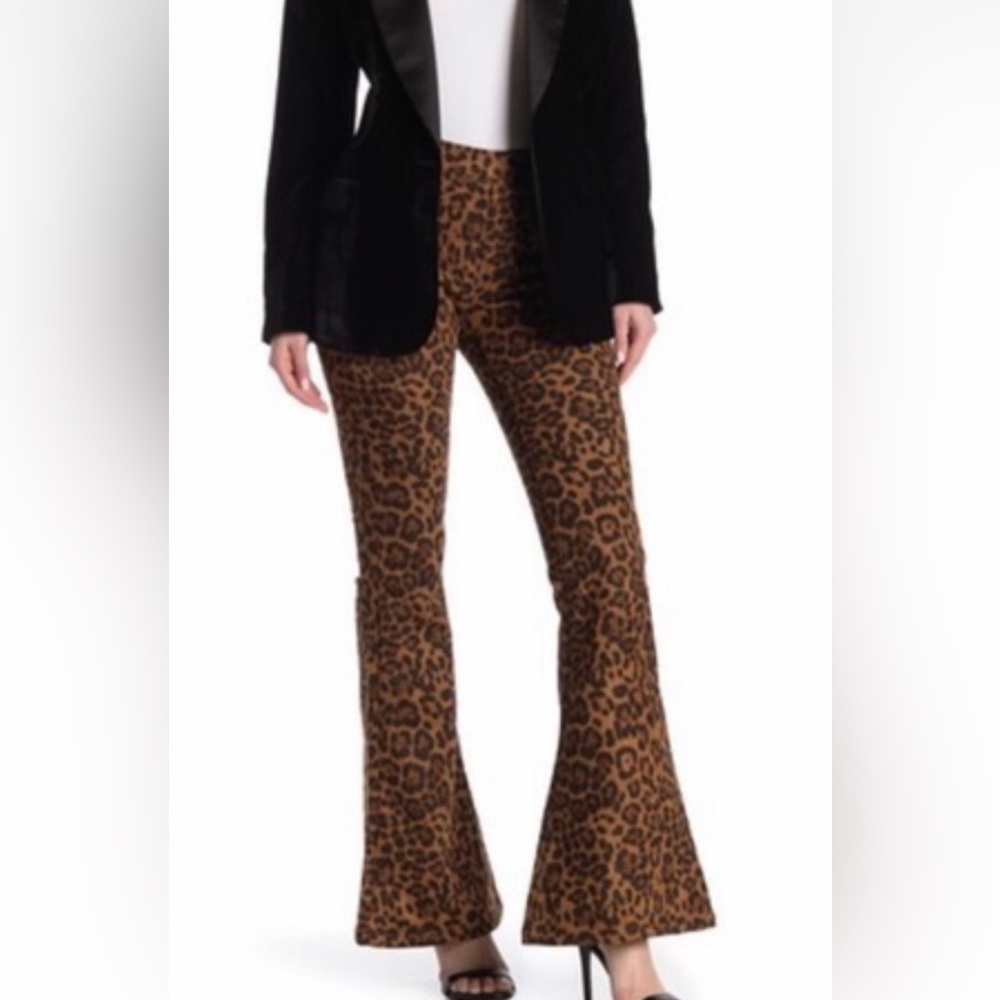 Blank NYC Animal Print Bell Bottom Pants